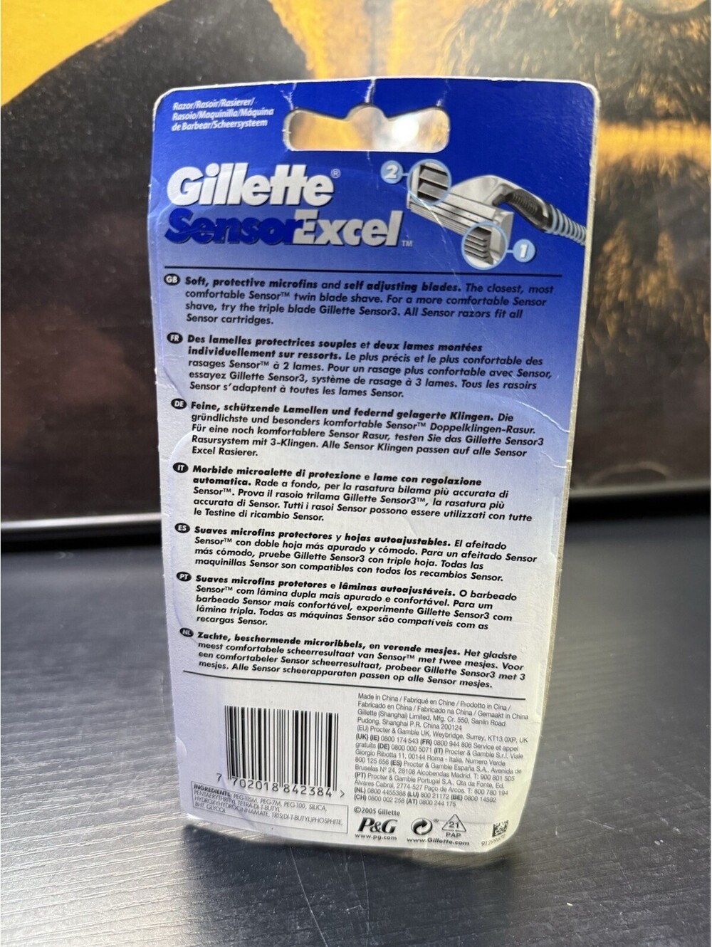 Gillette Sensor Excel Razor Handle + 3 Cartridges - Picture 7 of 8